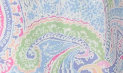 Ralph Lauren Women's Notched-collar Cropped Pajama Set In Blue Paisley