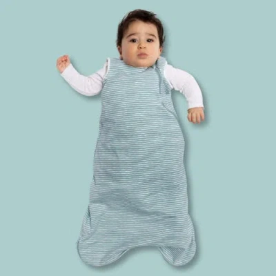 Norani Organic Sleep Sack With Added Insert For All Seasons In Green Stripes