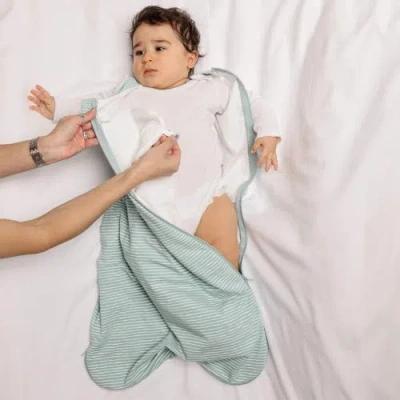 Norani Organic Sleep Sack With Added Insert For All Seasons In Green Stripes