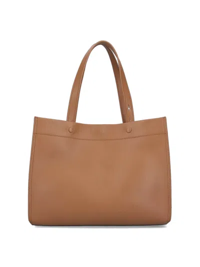 Anya Hindmarch Panelled Top Handle Bag In Brown
