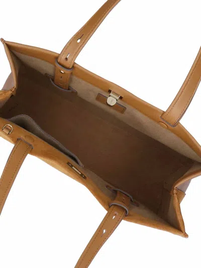 Anya Hindmarch Panelled Top Handle Bag In Brown