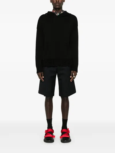 Marni Hooded Knit Front Pocket In Black