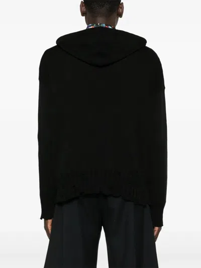 Marni Hooded Knit Front Pocket In Black