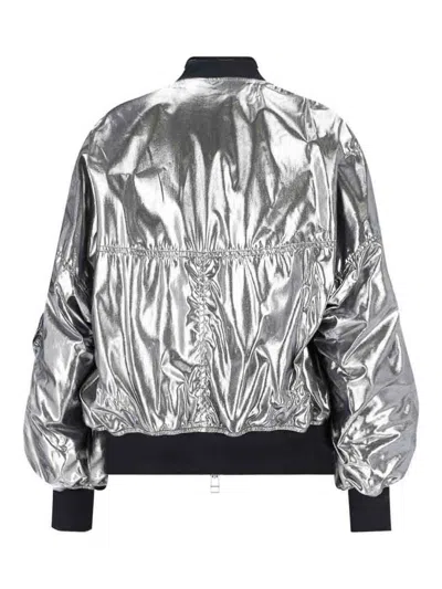 Junya Watanabe Metallic Effect Bomber Jacket In Silver