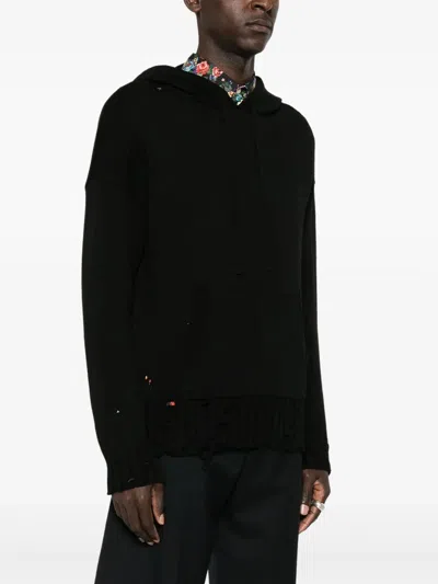 Marni Hooded Knit Front Pocket In Black