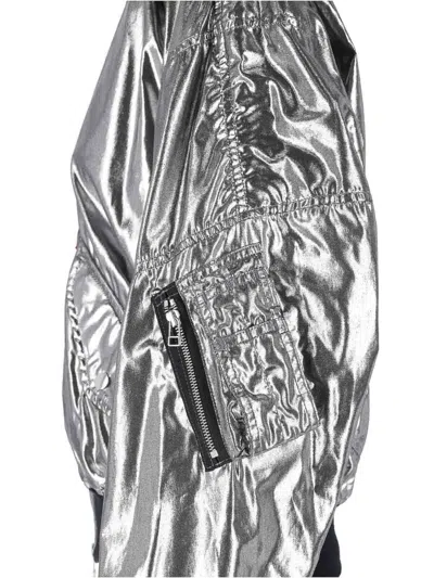 Junya Watanabe Metallic Effect Bomber Jacket In Silver
