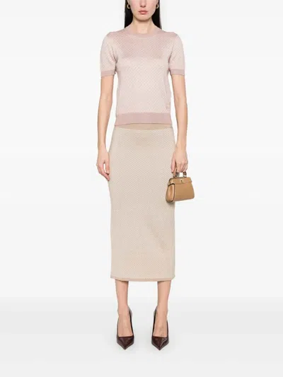 Fendi Micro Ffskirt In Brown