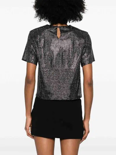 Giuseppe Di Morabito Embellished Metallic Short Sleeves Blouse In Black