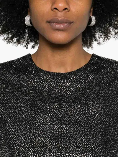 Giuseppe Di Morabito Embellished Metallic Short Sleeves Blouse In Black