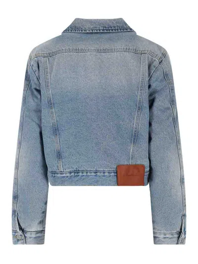 Victoria Beckham Padded Denim Jacket In Blue