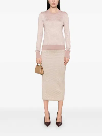 Fendi Ff-jacquard T-shirt In Multicolor