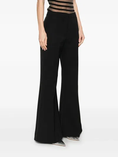 Givenchy Women Black Wool Blend Flared Leg Pant In Black