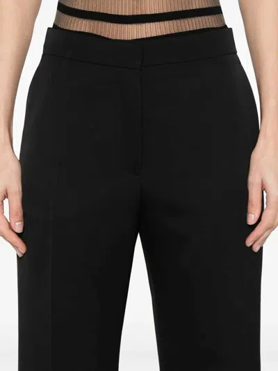 Givenchy Women Black Wool Blend Flared Leg Pant In Black