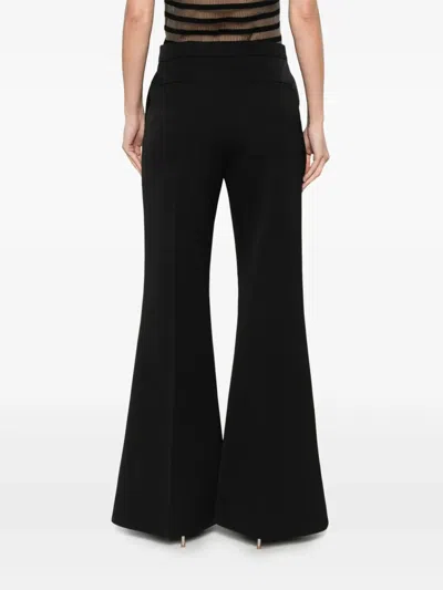 Givenchy Women Black Wool Blend Flared Leg Pant In Black
