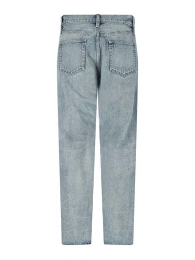 Fear Of God Five-pocket Raw Hem Straight Leg Jeans In Indigo 2