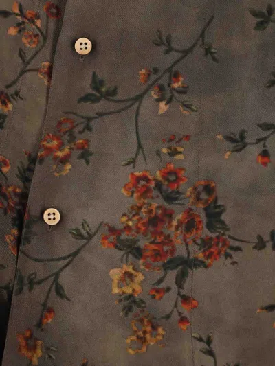 Uma Wang Pomegranate-print Asymmetrical-buttoned Top In Brown