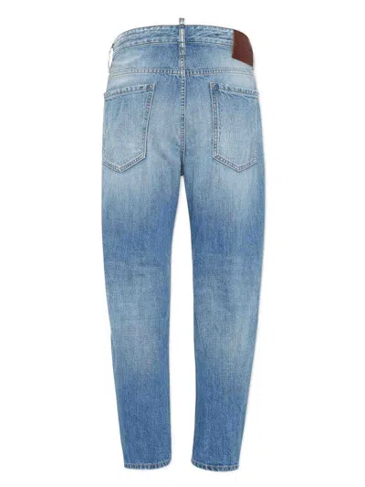 Dsquared2 Navy Blue Cotton Pants In Blue