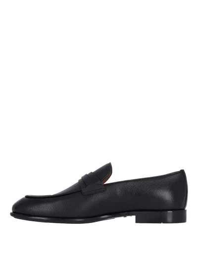 Ferragamo Crystal Gancini Leather Loafers In Black