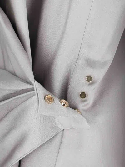 Giorgio Armani Women's Camicia Doppio Raso Seta Shirt In Grey