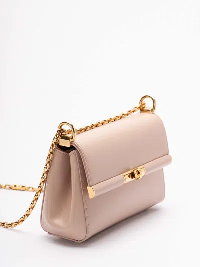 Dolce & Gabbana Small Marlene Satin Shoulder Bag In Dark Beige