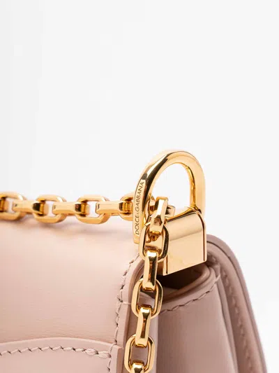Dolce & Gabbana Small Marlene Satin Shoulder Bag In Dark Beige