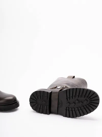 Golden Goose Kurt Boots In Black Leather With Buckle In Black