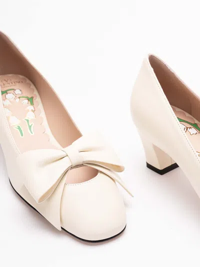 Valentino Garavani Bowow Pumps In Yellow