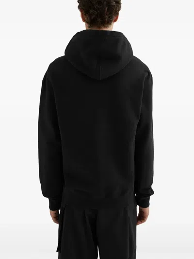 Jil Sander Logo Cotton Hoodie In Black