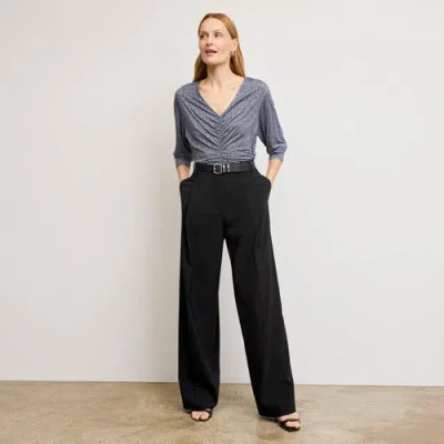 M.m.lafleur Amina Ruched Top In Blueprint Sketch