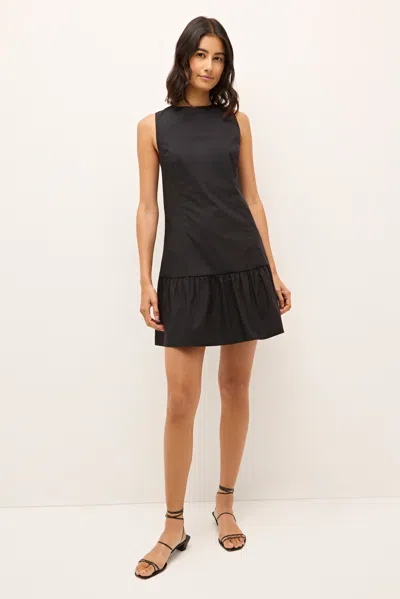 Marie Oliver Marilyn Flounce Cotton Mini Dress In Black