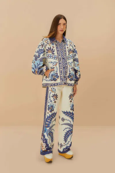 Farm Rio Active Off-white Encanto Tropical Pants