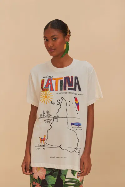 Farm Rio Active Off-white America Latina Relaxed T-shirt