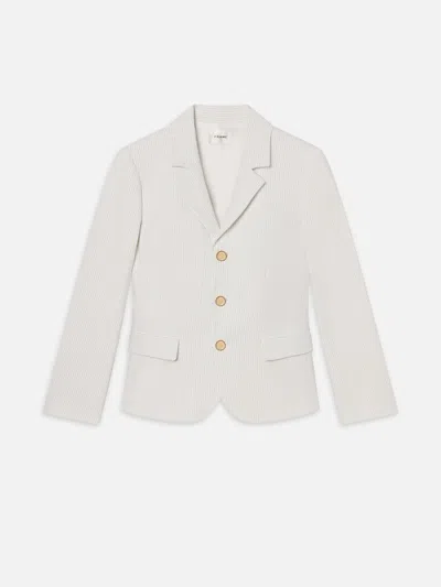 Frame The Seersucker Smart Blazer In White