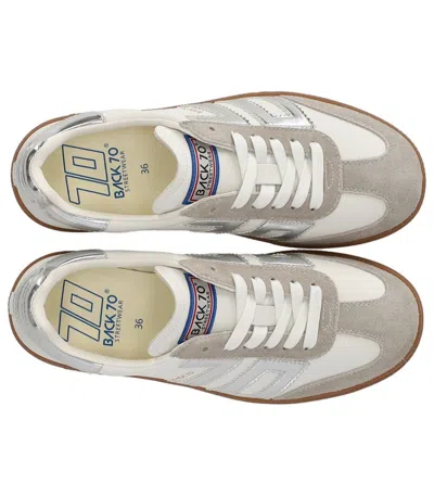 Back70 Cloud Metallic Silver Sneaker In White