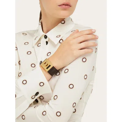 Ferragamo Brown  Gold Bracelets