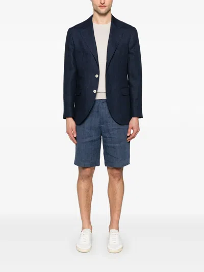 Brunello Cucinelli Navy Deconstructed Jacket With Tailored Silhouette