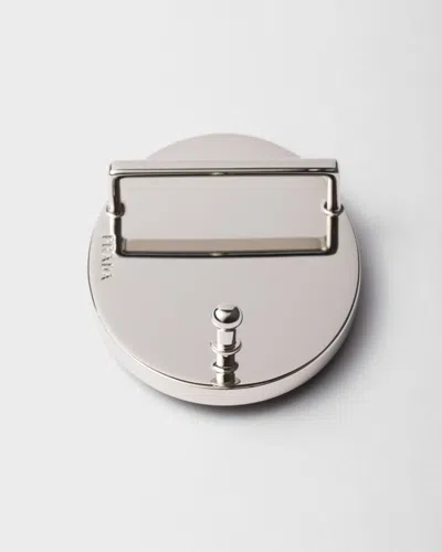 Prada Saffiano Belt Buckle In Black
