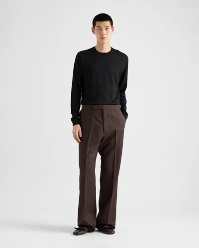 Prada Blue Cashmere Sweater In Black