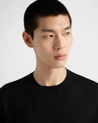 Prada Blue Cashmere Sweater In Black