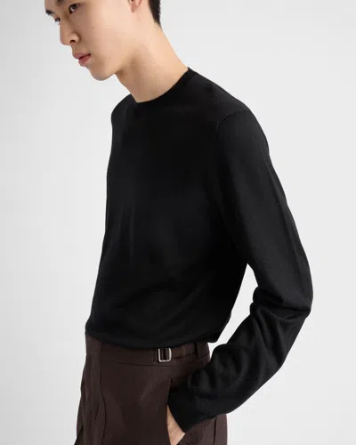 Prada Blue Cashmere Sweater In Black