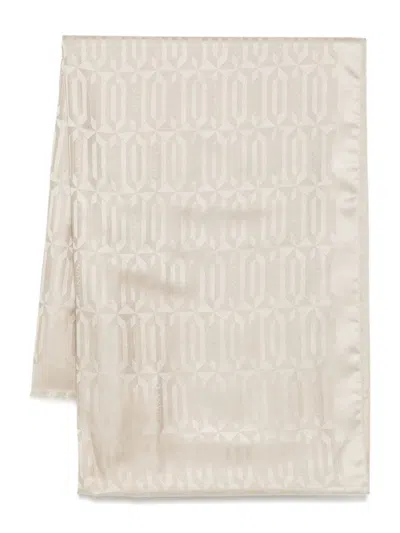 Lanvin Fringed Geometric Rectangle Scarf In Lin