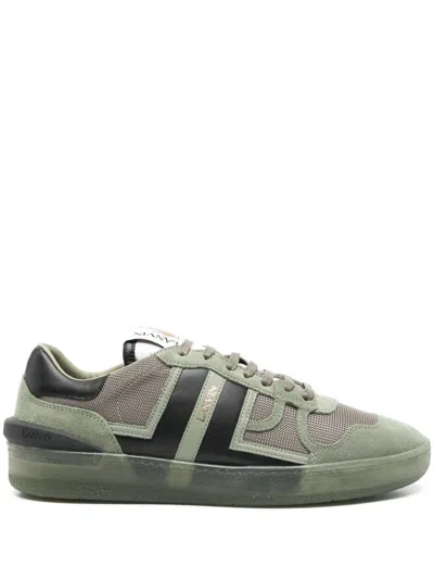 Lanvin Clay Sneakers In Green Suede And Fabric In Green Grey