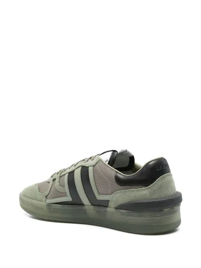 Lanvin Clay Sneakers In Green Suede And Fabric In Green Grey