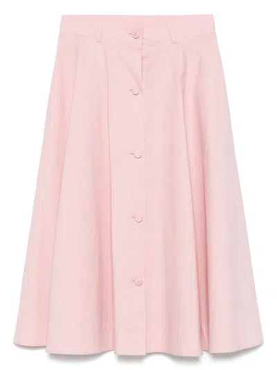 Moschino Knee Length A-line Skirt With High Waist In Pink