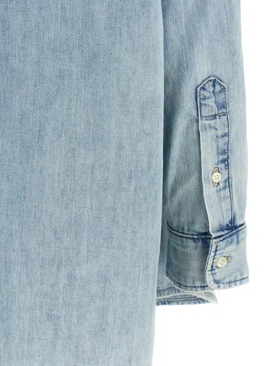 Shop Polo Ralph Lauren Denim Shirt Shirt And Blouse Light Blue