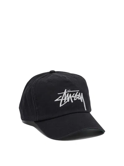 Stussy Logo-embroidered Baseball Cap In Black
