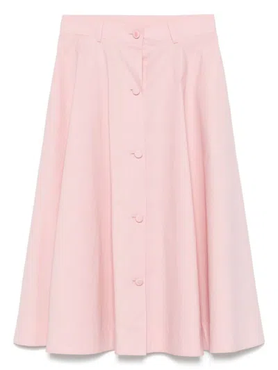 Moschino Knee Length A-line Skirt With High Waist In Pink
