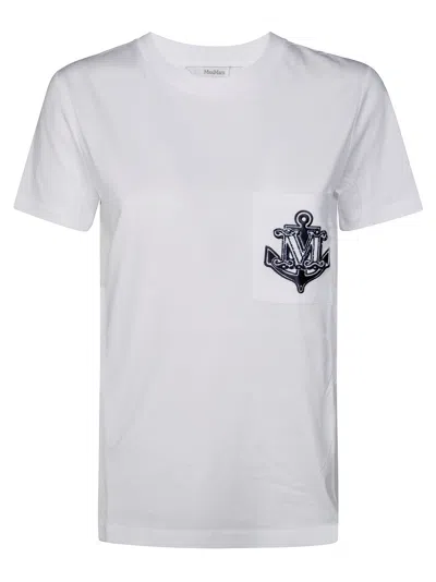 Max Mara Acacia Logo Pocket Jersey T-shirt In White