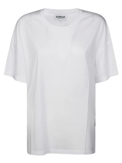 Dondup Basic Round Neck Short Sleeve Top In White