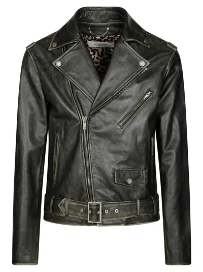 Golden Goose Biker Jacket In Black